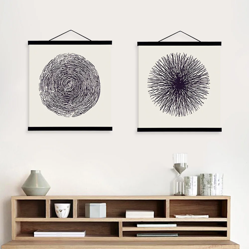 

Mild Art Simple Abstract Religious Zen Buddha Living Room Library Background Multi-Solid Wood Axis Hanging Painting a Generation