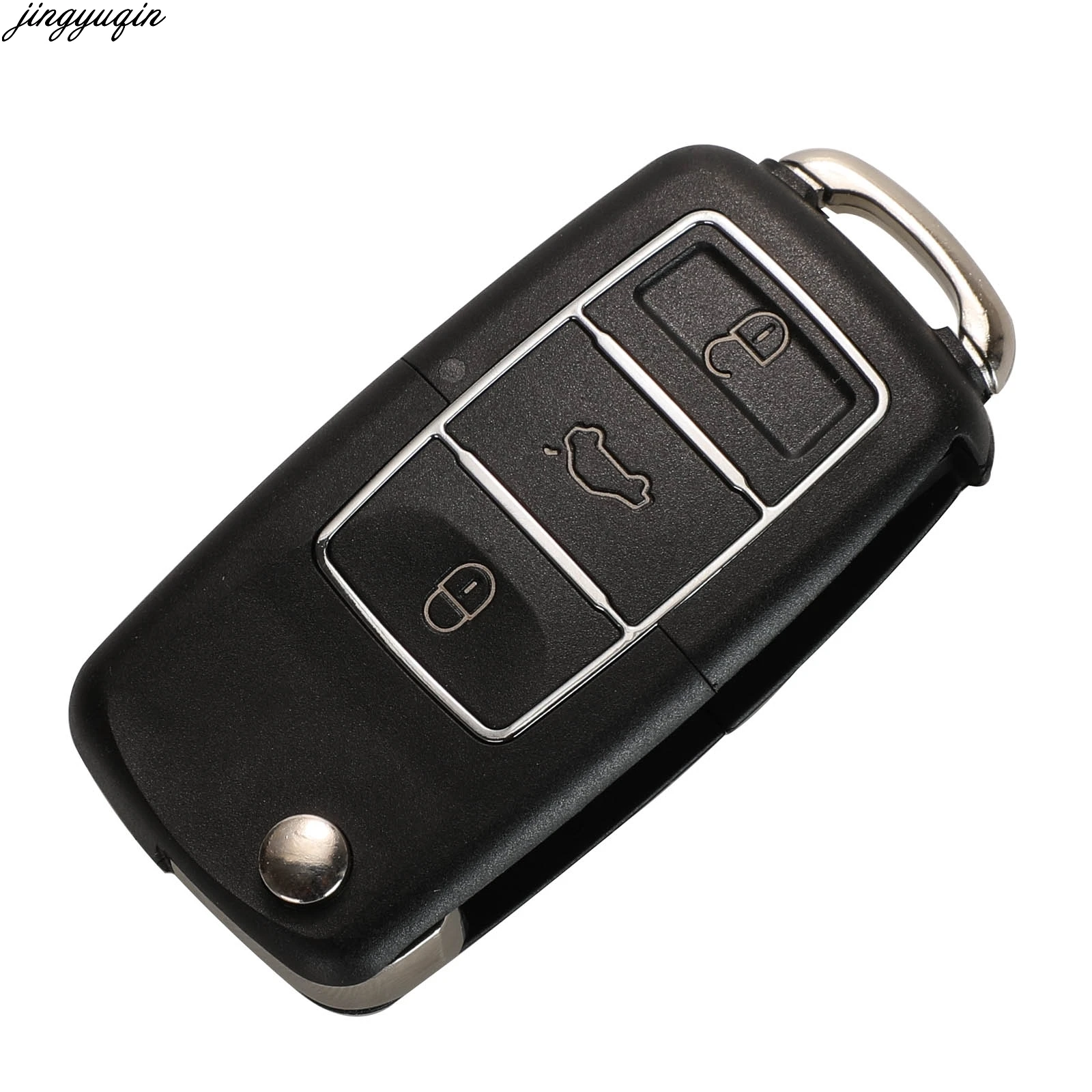 

Jingyuqin Flip Remote Car Key Case Shell For Volkswagen Vw Jetta Golf Passat Beetle Skoda Seat Polo B5 3 Buttons Folding Fob