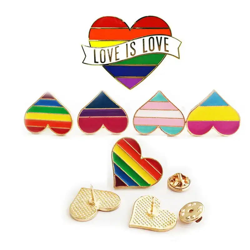 Rainbow Heart Enamel pins Gay Pride Pin LGBT Pin Badge Awareness