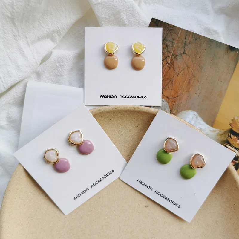 

Candy Irregular Coffee Pendant Earrings Clip Girls Stylish 2019 Earrings