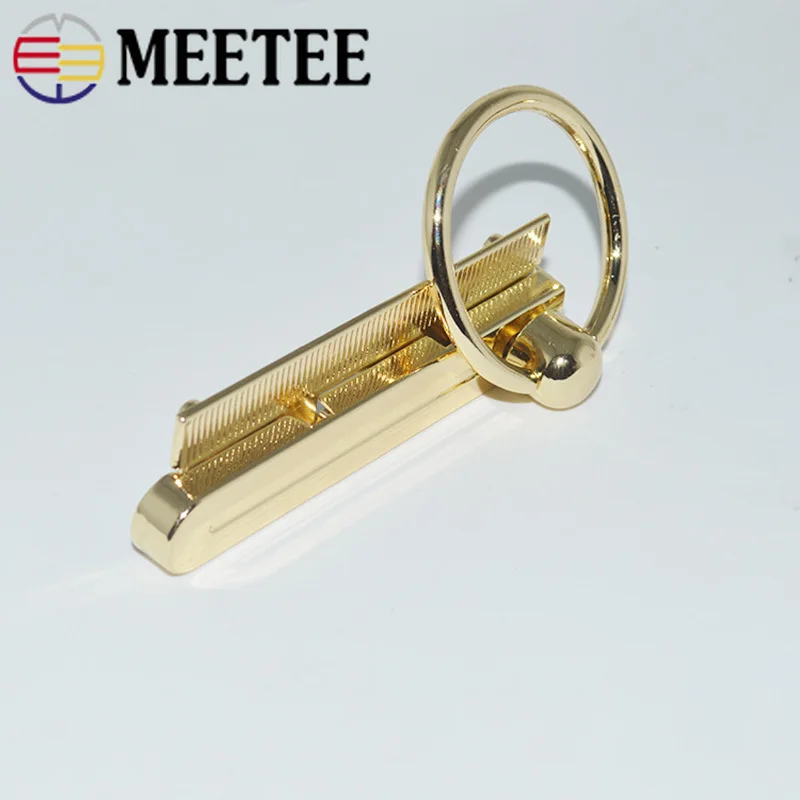 Meetee 5/10 шт. цвета: золотистый сумка Концевая фреза для вырезания гнезд для замок застежка металлический прямоугольник-хомут с круглым воротником для мальчиков и девочек застежка-крючок пряжки DIY Чемодан кошелек запасные части для BF484