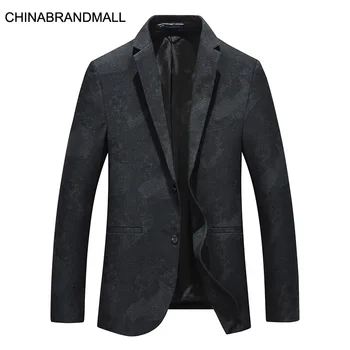 

Autumn Men Plus Fat Plus Size Leisure Black Printing Suit Male Fat Man Single West
