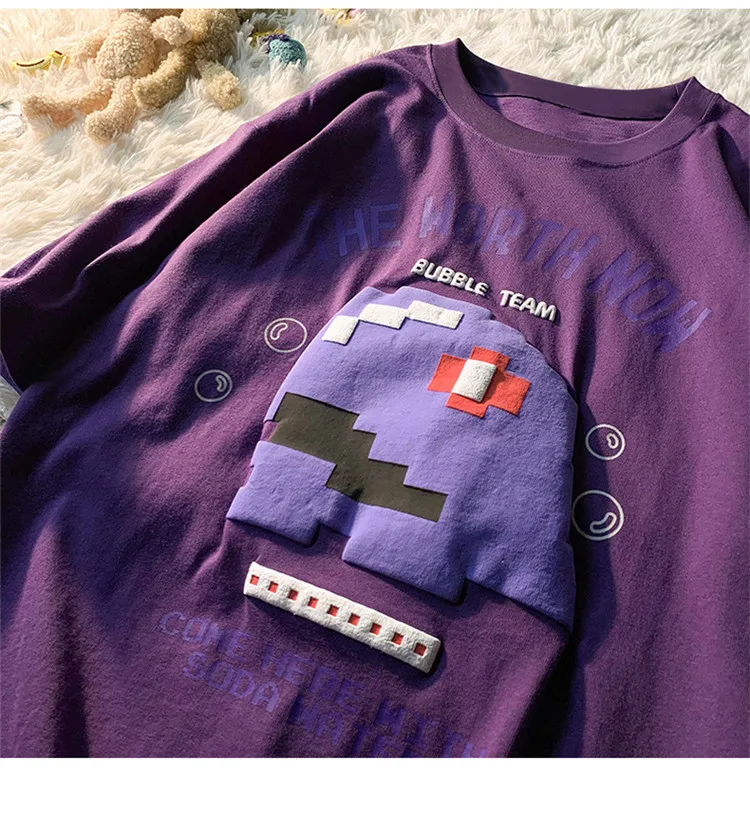 Cute Little Dinosaur Pattern Printed T-Shirt Summer Loose Large Size Multi-Color Cartoons Japanese Tops Y2k Casual Cotton Tees Cute Little Dinosaur Pattern Printed T-Shirt Summer Loose Large Size Multi-Color Cartoons Japanese Tops Y2k Casual Cotton Tees