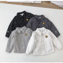 Chen Mom/зимняя детская рубашка в клетку с длинными рукавами для мальчиков; бархатная рубашка в полоску; универсальное Модное детское теплое пальто