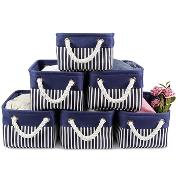 

Small Storage Baskets Bins 6 Pack, Collapsible Fabric Baskets for Toys, Decorative Baskets Boxes for Organizing