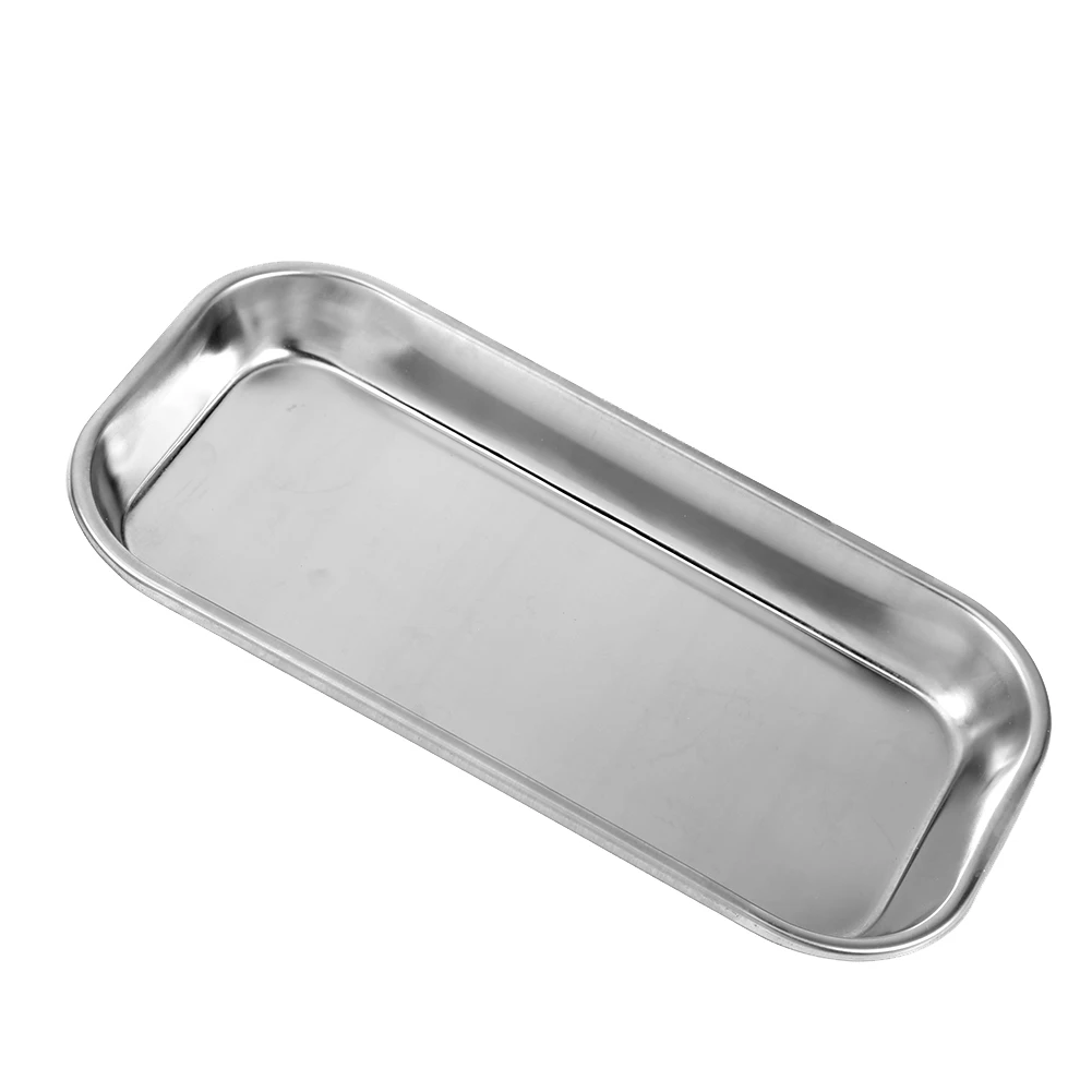 1 PCS Stainless Steel Medical Surgical Dental Dish Environmental Useful Tray With Recessed Corners Lab Instrument Tools Storage