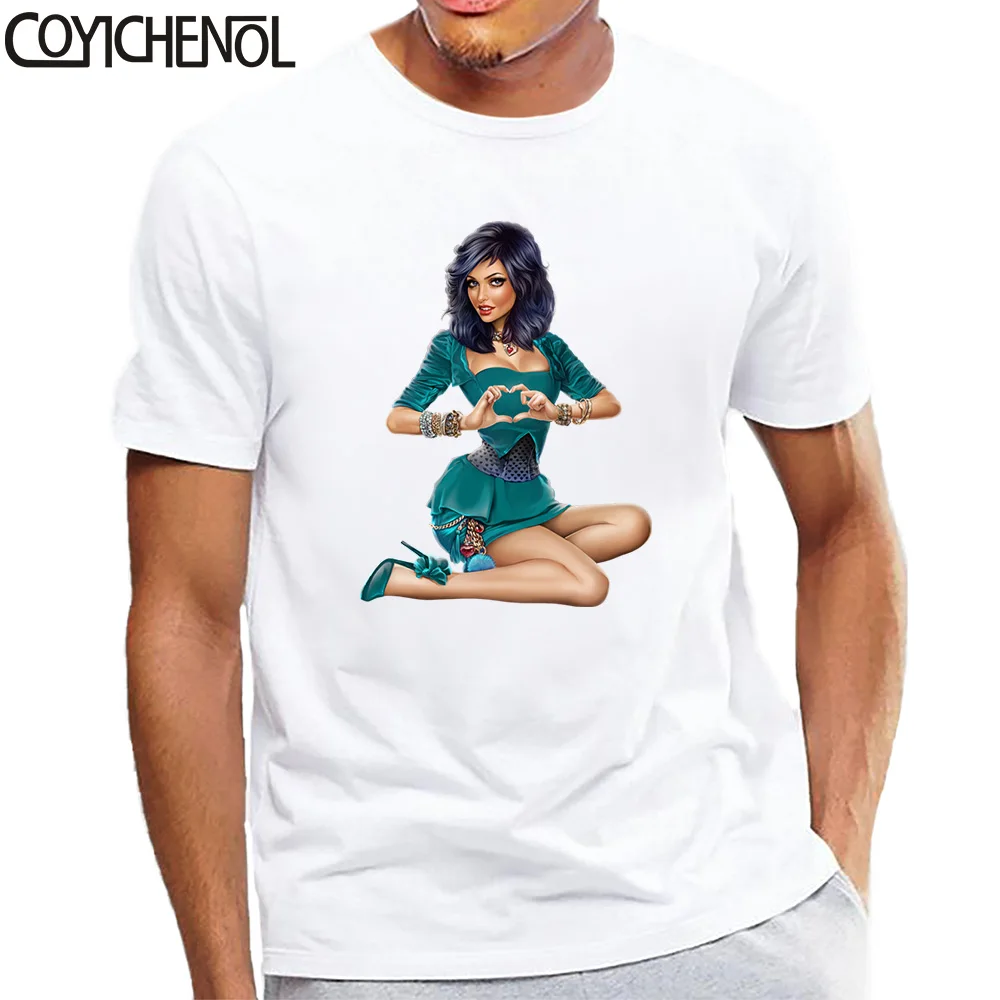 Футболка для девушек с принтом pin up модная мужская футболка большого размера из
