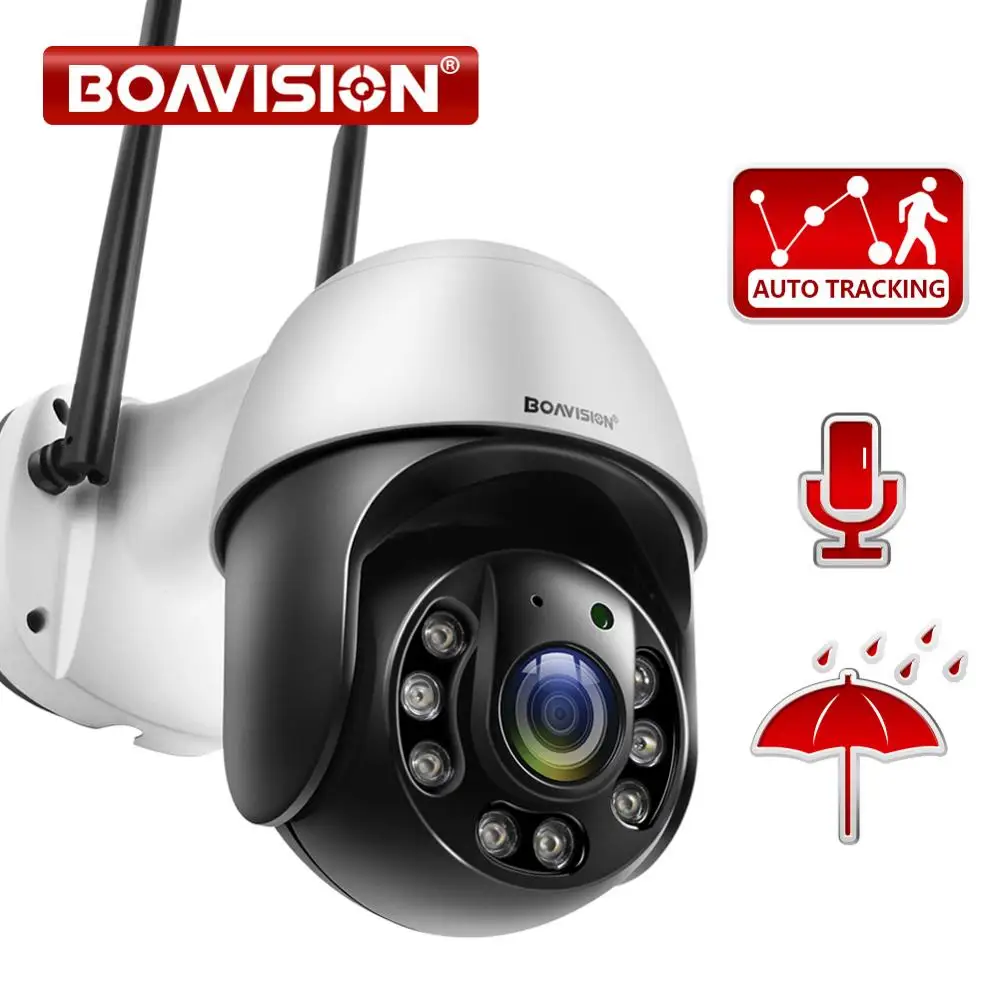 Photo Product 1080P Security Camera Outdoor AI Auto Tracking 2.4G WiFi Home Surveillance Camera Two Way Audio Full Color 150ft IR Night Vision