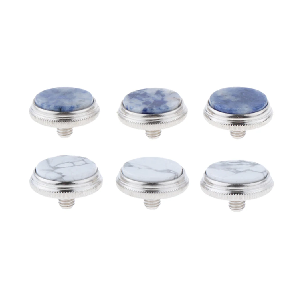 3 Pieces Alloy Shell Inlays Trumpet Finger Buttons Brass Instrument Accessories, 2 Colors for Choose