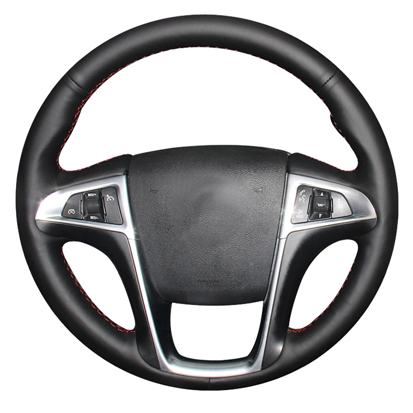 

Black Genuine Leather Car Steering Wheel Cover For Buick Lacrosse 2010-2013 Regal 2011-2013 Chevrolet Equinox 2010-2016