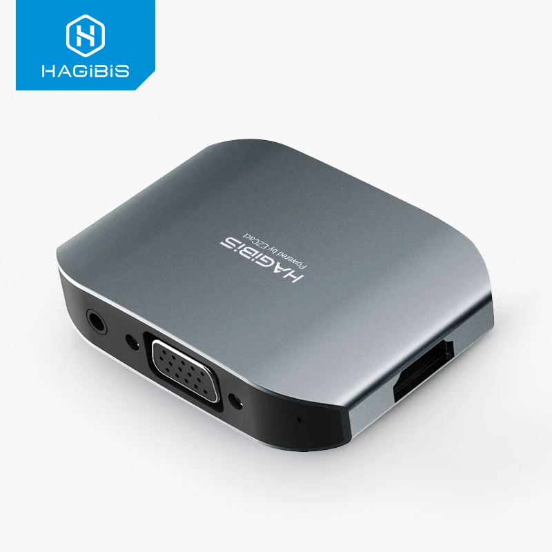Hagибис HDMI VGA HD адаптер ПК видео конвертер аудио адаптер мобильный телефон/ноутбук подключен к телевизору для iPhone XS 8 iPad Android