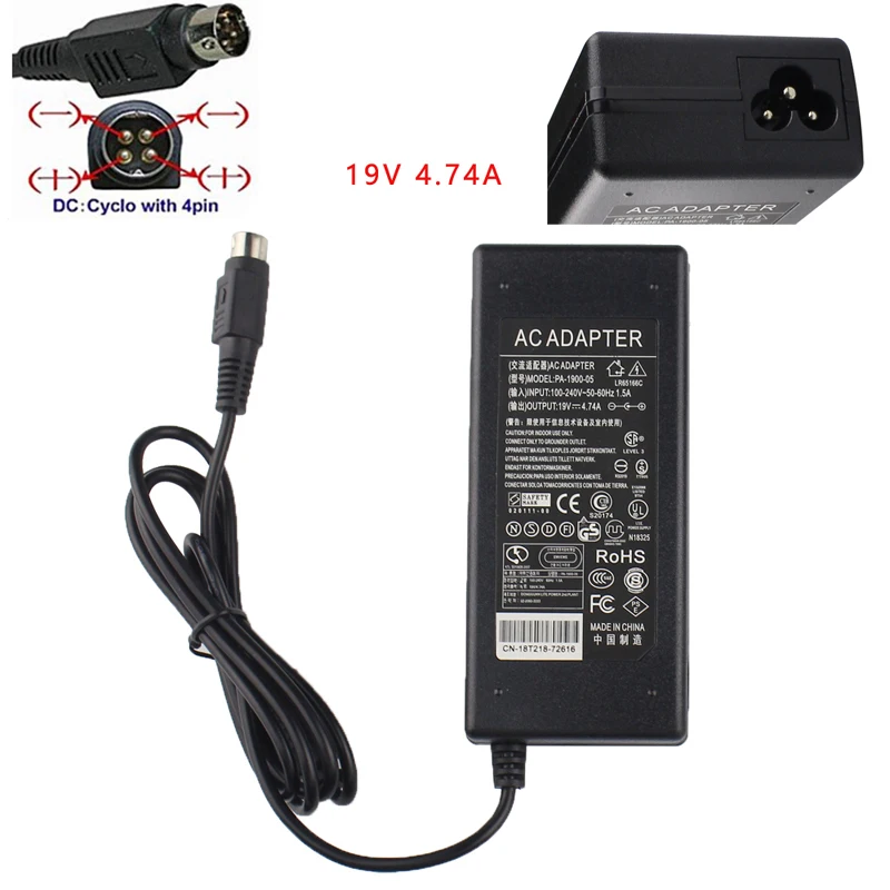 4-контактный 19V 4.74A AC/DC адаптер для FSP GROUP FSP090-DMBB1 9NA0900510 FSP090DMBB1 Ноутбук Lenovo V200 G2 M220 A790