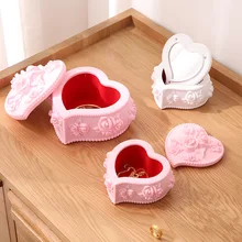 Brincos de ouro Do Parafuso Prisioneiro Da Orelha Anel Pulseira Pingente Enfeites de Flanela Grande-Volume Presentes Caixa de Jóias Rosa(China)