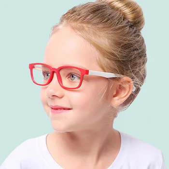 

Anti-blue Children Optical Glasses Flexible Bendable Safe Eyeglasses Plain Mirror Light Silicone Goggles Eyewear Frame
