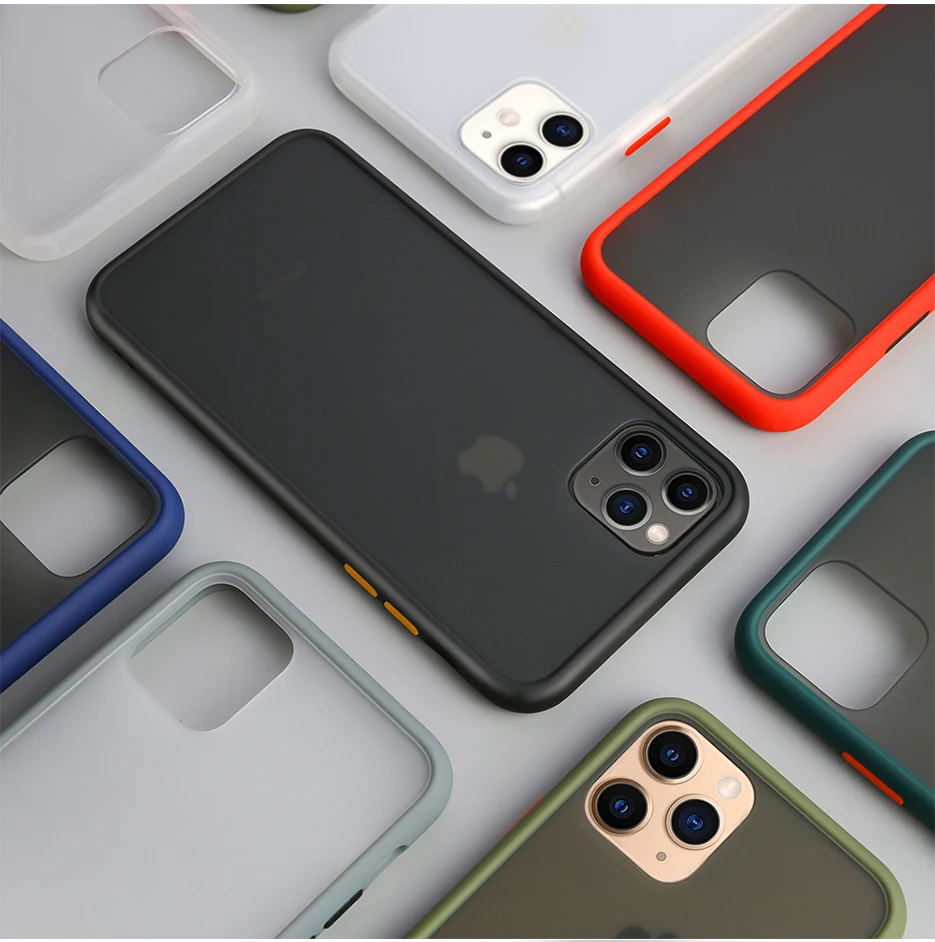 

Case For iPhone 11 Pro Max X XS XR 7 8 6 6S Plus Cover Coque Shell Funda Fashion Shockproof Phone PC Back Soft Silicone TPU Edge