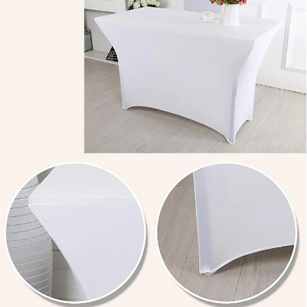 Rectangular Spandex Stretch Tight Fit Table Cover Lycra Trestle Tablecloth polyester fiber Table cl