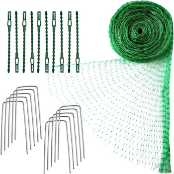 

4mx10m Anti Bird Protection Net Garden Plant Mesh Netting Fruit Trees Netting With Cable Ties And U-shaped Garden Pegs (green)