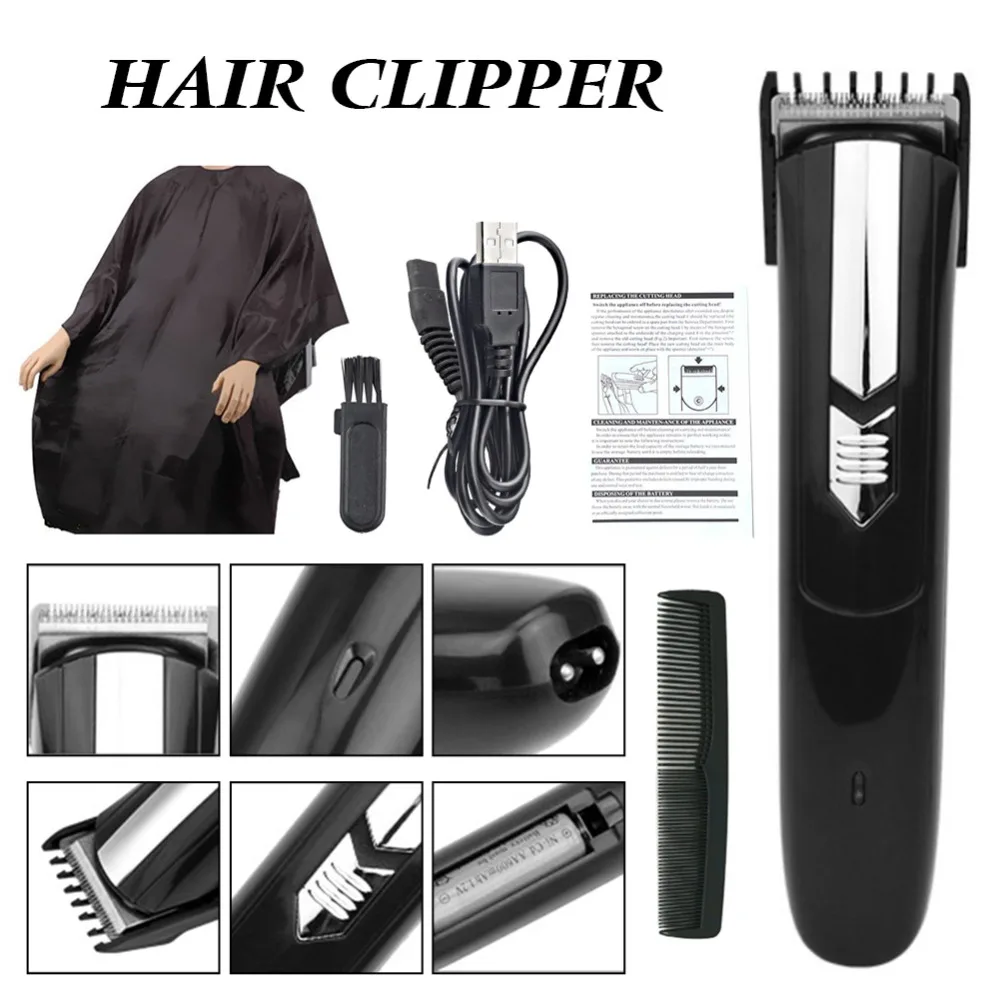 Conjunto de Clipper de Cabelo Ferramenta de Corte de Cabelo Kit com Salão de Beleza Elétrico Recarregável Cabelo Grooming Cabo Pente Ajustável 3 cabelo grooming kit com salão de beleza