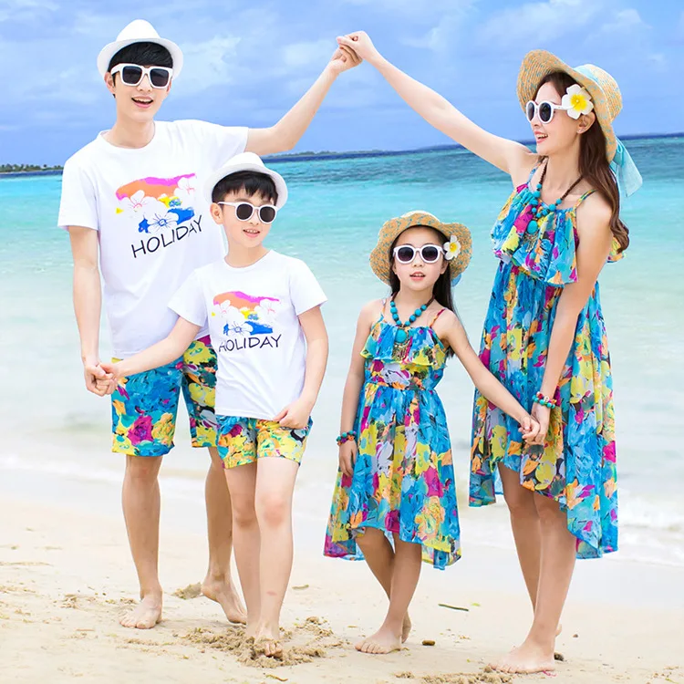 

Son Mama Dad Outfit Matching Outfits Mother and Daughter Clothes Summer Family Matching Casual Beach Set