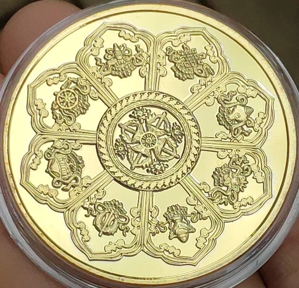 40 мм Зеленая Тара позолоченная сувенирная медаль коллекция монет