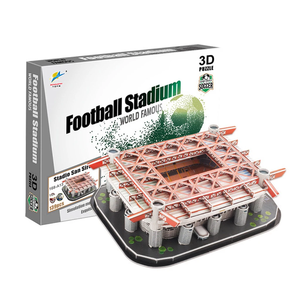 

2019 Football Field Hall Puzzle Model Camp Nou DIY Toys soccer Hobbies Cubes Toys For Children gift dropshipping