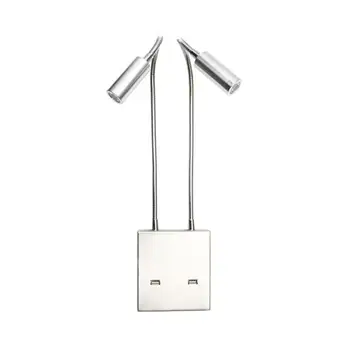 

Aluminum USB LED Bedside Reading Wall Lamp Light with USB Charging Port Bedroom Wall Sconce for Home Living Room Hotel