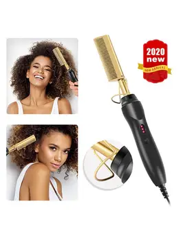 

Multifunctional Hair Straightener Brush Styler Hot Comb Curling Heat Ceramic Electric Hair Straightener Irons Brush