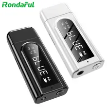Receptor Bluetooth 5,0 2 en 1 para coche, transmisor LED Aux, modulador FM, lector de tarjetas TF con micrófono, Cable de 3,5 MM para llamadas de Manos libres
