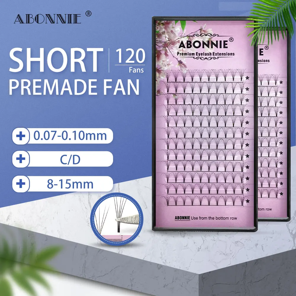 Abonnie искусственные готовые русские объемные вееры с коротким стержнем 3d/4d/5d/6d C/D
