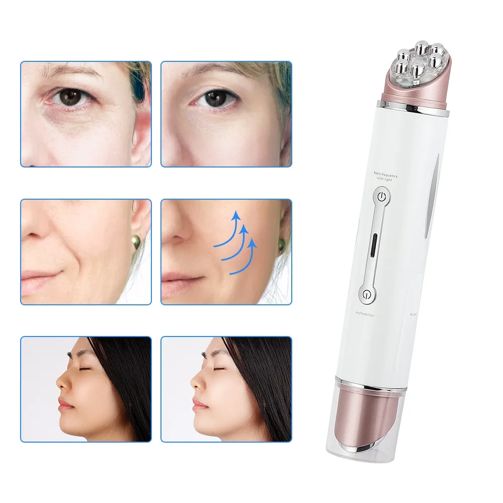 Multifunction LED Photon Therapy High Vibration EMS Heating Massage Face Eye Massager Skin Lifting Anti-Wrinkle SPA Facial Tool 6