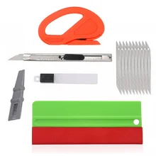 FOSHIO Виниловая пленка обертывание 3 слоя войлока скребок виниловый резак набор инструментов углеродное волокно лист установка инструмент аксессуары для автомобиля