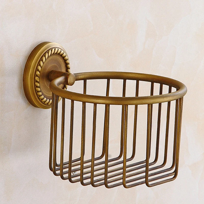 

Paper Holder Bathroom Accessories Antique Brass Bathroom Shower Shelf Organizer Wall Mount