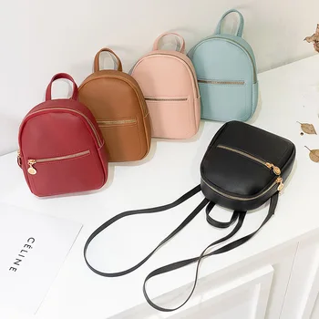 

Summer Simple Small Backpack 2020 New Korean Fashion Solid Color Mini Backpack Foreign Trade Female Travel Crossbody Bag