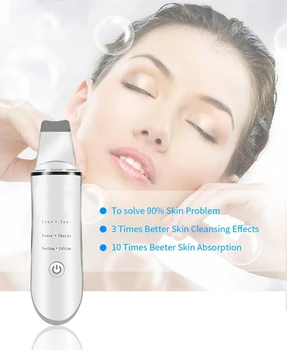 

Ultrasonic ALL IN 1 Facial Scrubber galvanic Cleaner Acne Blackhead Remover Peeling Shovel Face Massage Beauty Instrument Device