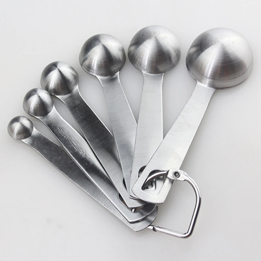 6pcs/set Cooking Lightweight Bakery Tool Useful With Scale Seasoning Measure Food Volume Easy Clean Measuring Spoon Mixing Spoon