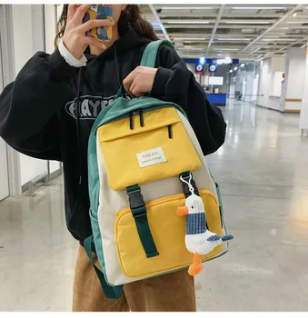 

2020 New Women Harajuku Cute Backpack Nylon Student School Bag Laptop Ladies Kawaii Girl Fashion Book Bags Female Trendy Travel