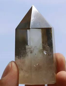 

00588 Rare Smoky Citrine Quartz Natural Point Crystal Love Healing Bronze Statue