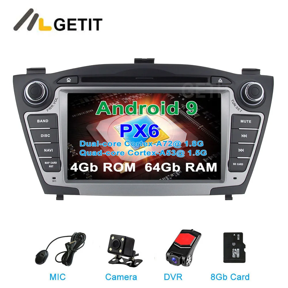 DSP 64G PX6 Android 9 автомобильный DVD видео стерео радио плеер gps навигация для hyundai IX35 TUCSON 2010-2013