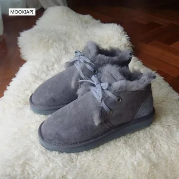 

The latest European style in 2019, low-barrel snow boots, real sheepskin, 100% wool, women's shoes, free delivery, six colors