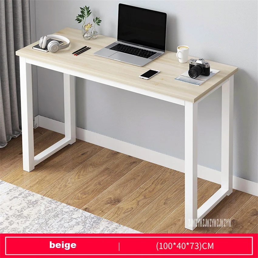 100cm beige B2783 80/100/120/140 см Современный зимняя обувь без молнии доска Сталь рамки Офисный Компьютерный стол бытовой экономичный большой рабочий стол, стол для обучения - Цвет: 100cm beige