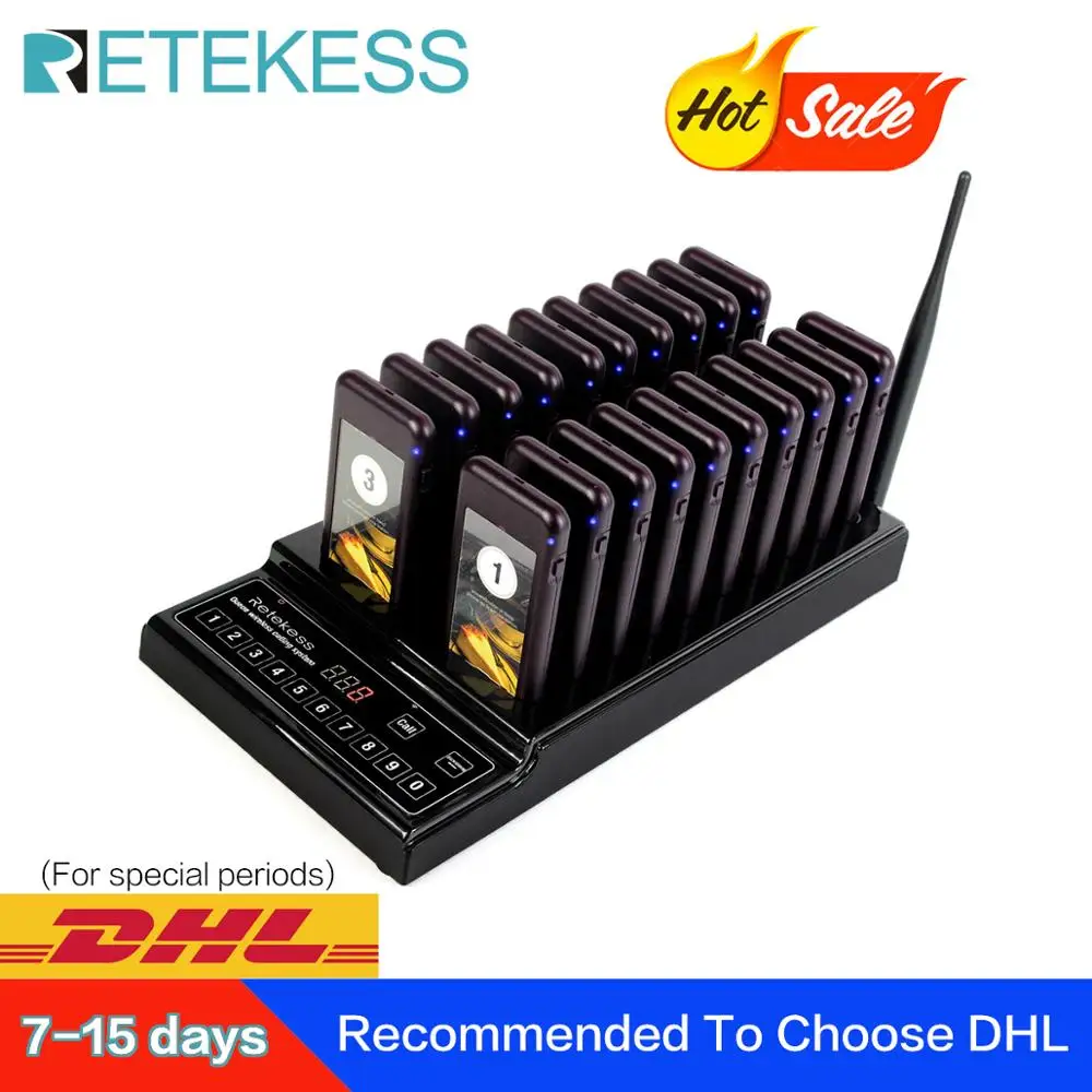 Retekess T112 Restaurant Pager Wireless Paging System Queue Retekess T112 Restaurant Pager Wireless