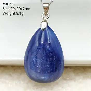 

Genuine Natural Blue Kyanite Cat Eye Effect Pendant Necklace Gemstone Water Drop Women Men Love Best Gift Necklace AAAAA