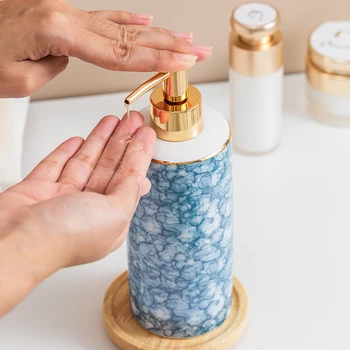 1 Pc Nordic Ins Ceramic Liquid Soap Dispenser Lotion Dispensing Bottle Hand Sanitizer Press Bottle Bathroom