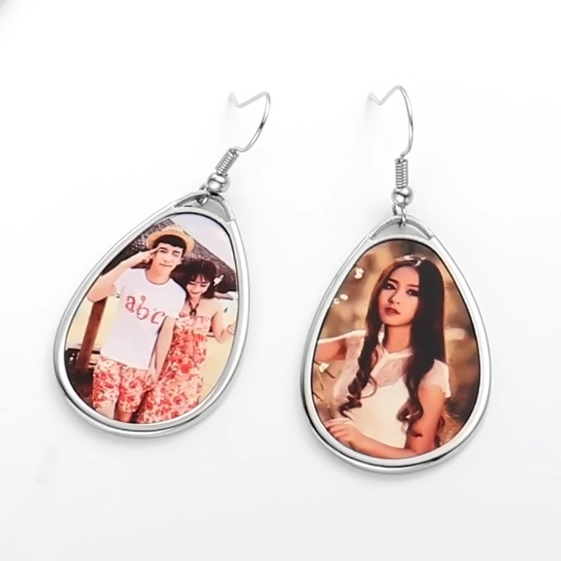Wholesale Factory Price Metal Fashion Women Sublimation Blank Photo Earrings for DIY Gifts 10 pair/lot A0096 | Украшения и