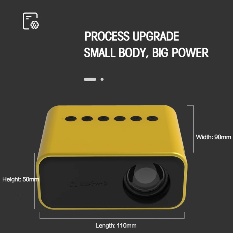T500 1920x1080P 80 Lumens Portable Mini Home Theater LED HD Digital Projector With Remote Control & Adaptor