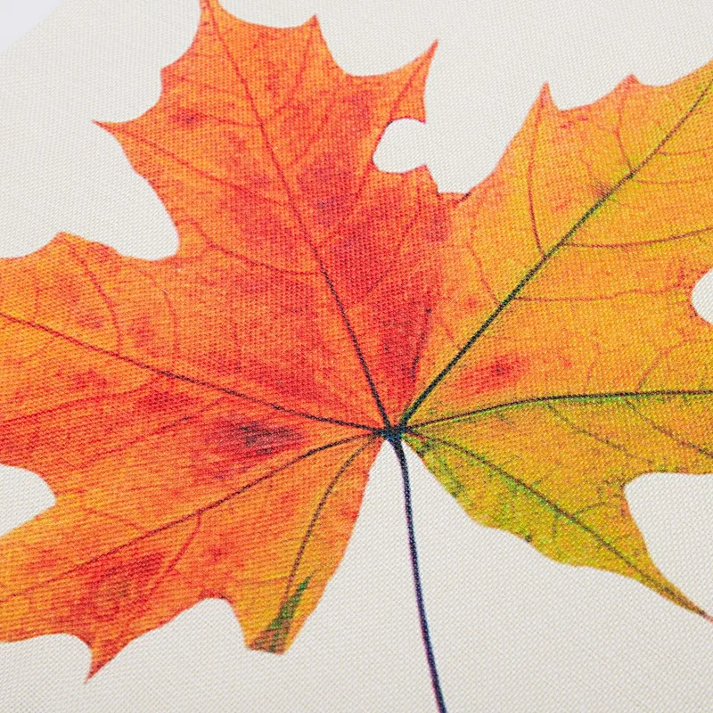 Quality Autumn Maple Leaf Printed Sofa Bed Home Decoration Festival Pillow Case Cushion Cover(# 2):Beige+ yellow