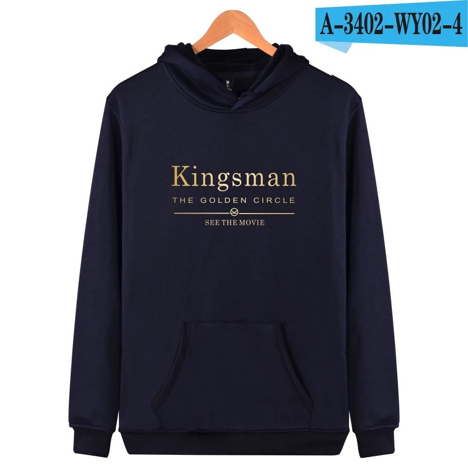 KINGSMAN толстовки для мужчин/женщин Хип Толстовка в стиле хип-хоп с круглым вырезом и капюшоном KINGSMAN Толстовка толстовки для мальчиков/девочек крутые толстовки XXS-4XL - Цвет: Navy Blue