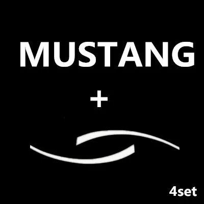 3D Reflective Stickers Amg Logo Letters Tire Sticker DIY Styling Personality Wheels Decal Motorcycle Stickers Car Accessories - Название цвета: MUSTANG-Blade 4set