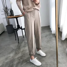 

Thicken Women Pencil Pants womens 2020 Autumn Winter Plus Size OL Style Wool Female Work Suit Pant Loose Female Trousers Capris