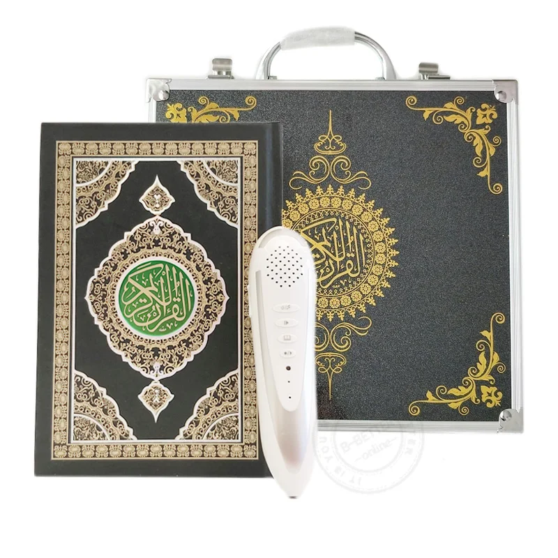 Green Цифровой Qur'an ручка для чтения книг набор для мусульманских в золотистом цвете ислам Kuran читатель динамик и плеер с Reciter многоязычный - Цвет: Green